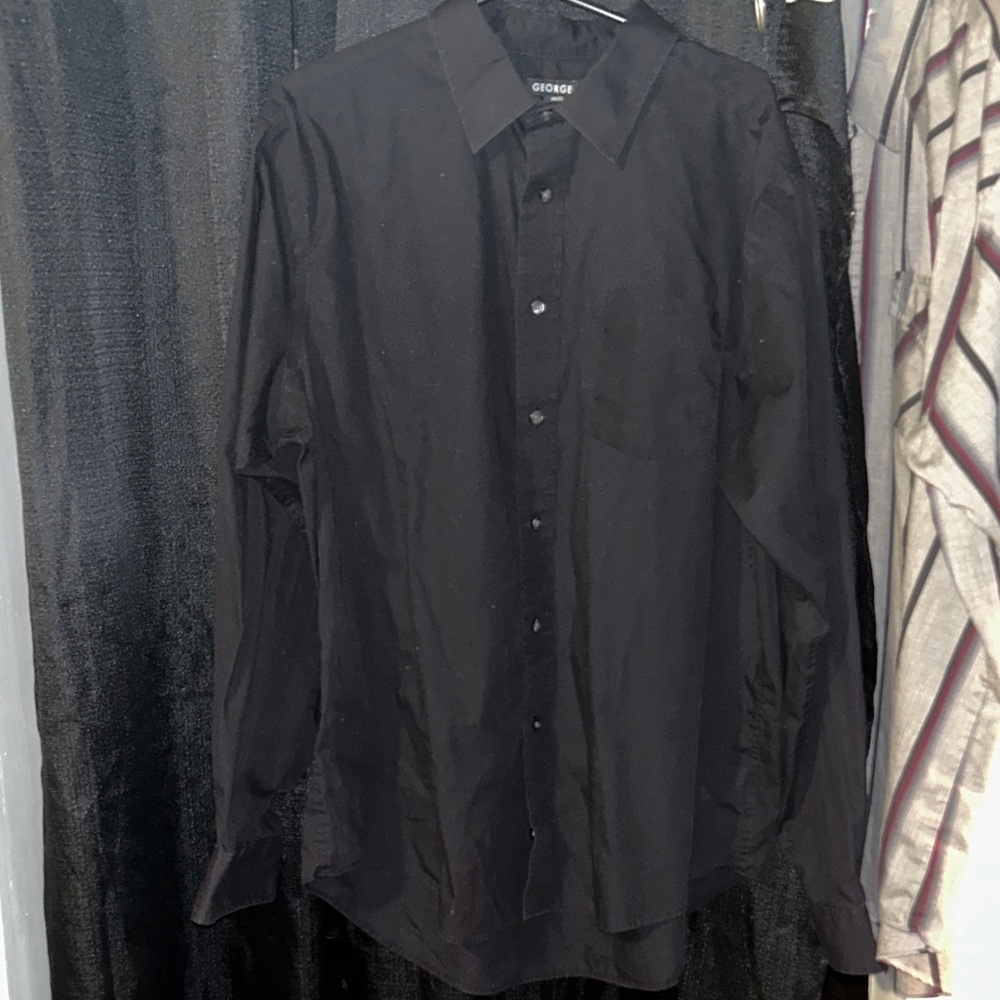 George Men's Classic Black Dress Shirt